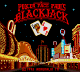 Poker Faced Paul's Blackjack (USA, Europe) Title Screen